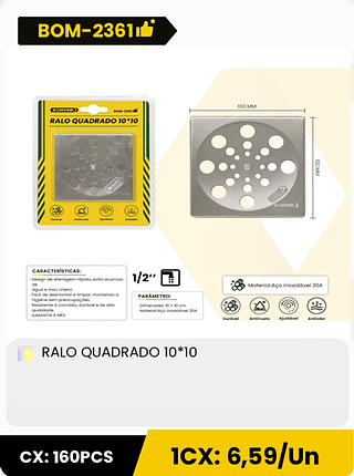RALO QUADRADO 10*10 CX: 160PCS 1CX: 6,59/Un