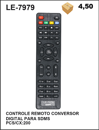 CONTROLE REMOTO CONVERSOR DIGITAL PARA SDMS 200PÇ=4,5$