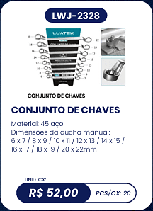 CONJUNTO DE CHAVES UNID. CX: R$ 52,00 PCS/CX: 20