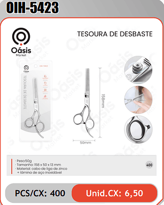 TESOURA DE DESBASTE PCS/CX: 400 Unid.CX: 6,50