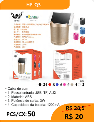 Caixa de som PCS/CX:50 R$20