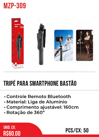 Tripé Para Smartphone Bastão 50pç=60$