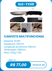CANIVETE MULTIFUNCIONAL UNID. CX: R$ 77,00 PCS/CX: 40