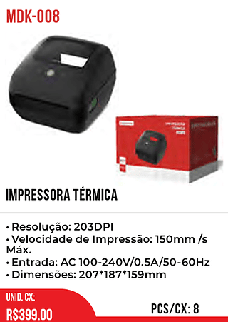 Impressora Térmica 8pç=399$