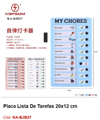 Placa Lista De Tarefas 20x12 cm R$ 7,2 PCS/cx: 250