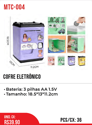 Cofre Eletrônico 36pç=39,9$
