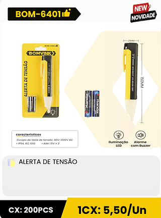 ALERTA DE TENSÃO CX: 200PCS 1CX: 5,50/Un