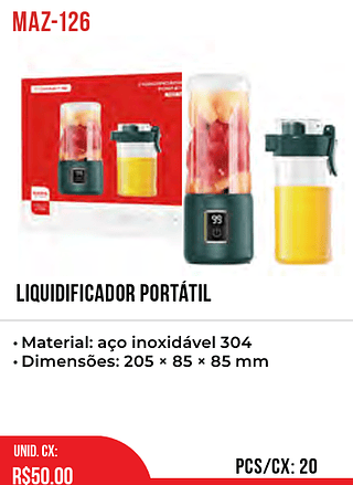 Liquidificador Portátil 20pç=50$
