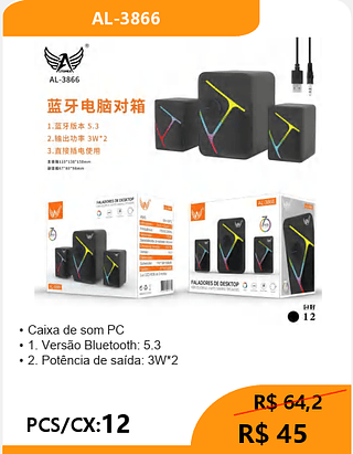 Caixa de som PC PCS/CX:12 R$ 45