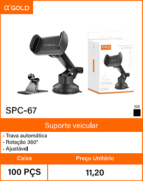 Suporte veicular Trava automatica - Caixa 100 PCS Preco Unitario 11,20