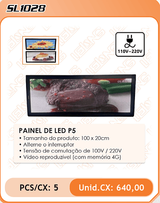 PAINEL DE LED P5 5PÇ=640$