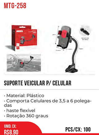 Suporte Veicular P/ Celular 100pç=8,9$