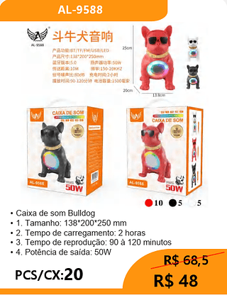 Caixa de som Bulldog PCS/CX:20 R$48