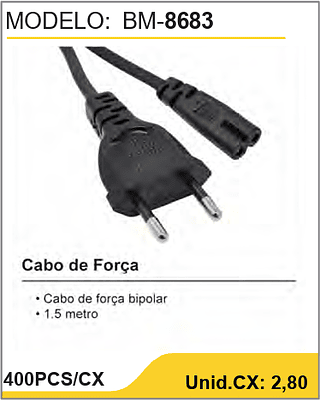 Cabo de Força 400PCS/CX Unid.CX: 2,80