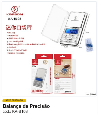 Balança de Precisão R$ 11,7 PC/CX:100