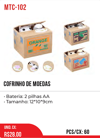 Cofrinho De Moedas 60pç=28$
