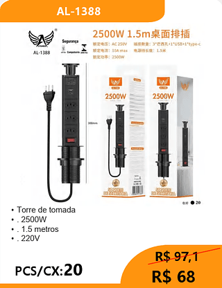 Torre de tomada PCS/CX:20 R$ 68