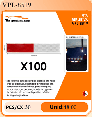 FITA REFLETIVA PCS/CX:30 Unid:48.00