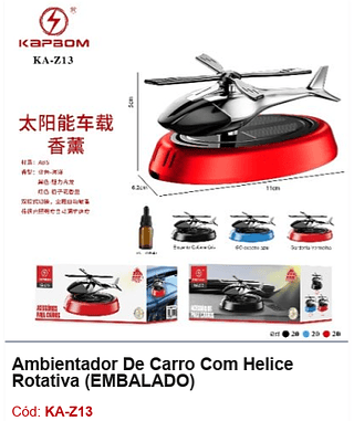 Ambientador De Carro Com Helice Rotativa R$ 31,5 PCS/CX: 60