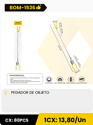 PEGADOR DE OBJETO CX: 80PCS 1CX: 13,80/Un