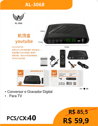 Conversor e Gravador Digital PCS/CX:40 R$ 59,9
