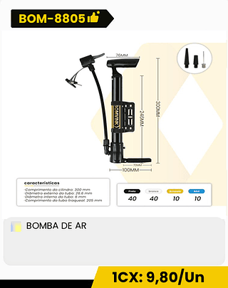 BOMBA DE AR CX: 100PCS 1CX: 9,80/Un