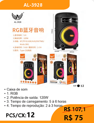 Caixa de som PCS/CX:100 R$16