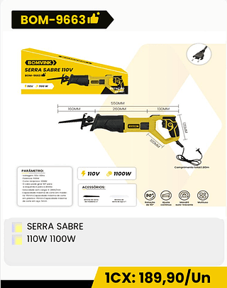 SERRA SABRE 110W 1100W CX: 6PCS 1CX: 189,90/Un