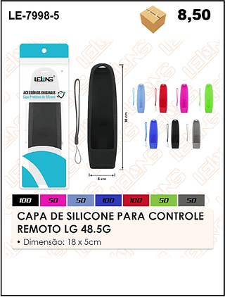 CAPA DE SILICONE PARA CONTROLE REMOTO LG 48.5G 500PÇ=8,5$