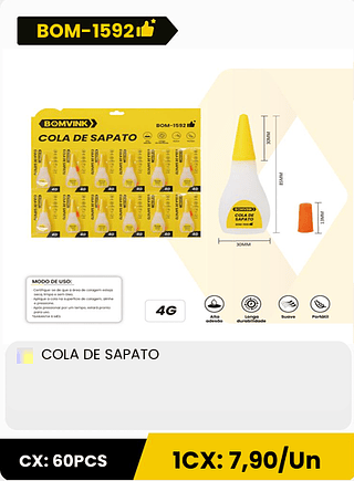 COLA DE SAPATO CX: 60PCS 1CX: 7,90/Un