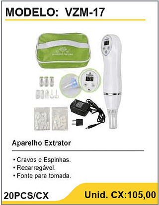 Aparelho Extrator 20PCS/CX Unid. CX:105,00
