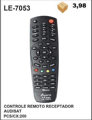 CONTROLE REMOTO RECEPTADOR AUDISAT 200pç=3,98$