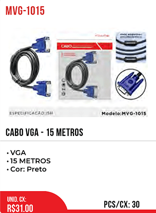 CABO VGA - 15 metros 30pç=31$