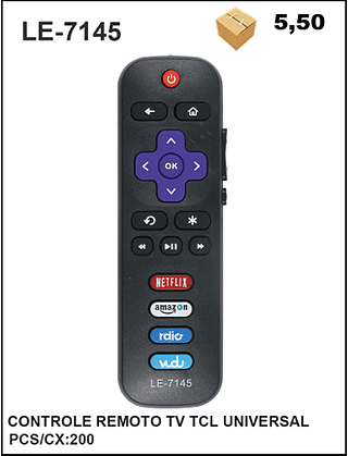 CONTROLE REMOTO TV TCL UNIVERSAL 200pç=5,5$