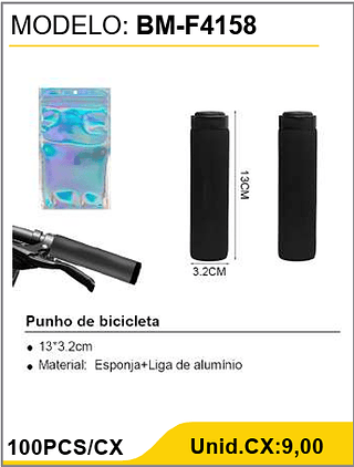 Punho de bicicleta 100PCS/CX Unid.CX:9,00