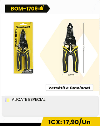 ALICATE ESPECIAL CX: 72PCS 1CX: 17,90/Un