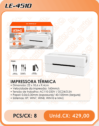 IMPRESSORA TERMICA 8PÇ=429$