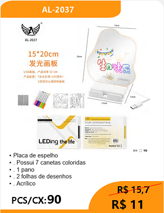 Placa de espelho PCS/CX:90 R$ 11