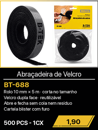 Abraçadeira de Velcro 500PCS R$1,90