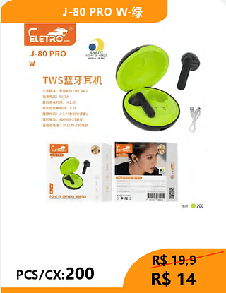 FONE BLUETOOTH PCS/CX:200 R$14