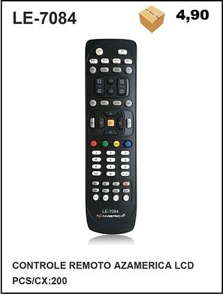 CONTROLE REMOTO AZAMERICA LCD 200pç=4,9$
