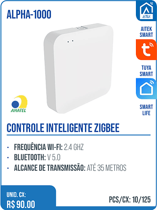 CONTROLE INTELIGENTE ZIGBEE UNID. CX: R$ 90.00 PCS/CX: 10/125
