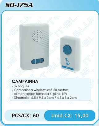 CAMPAINHA PCS/CX: 60 Unid.CX: 15,00