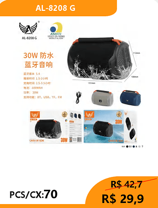 CAIXA DE SOM PCS/CX:70 R$ 29,9