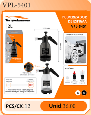 PULVERIZADOR DE ESPUMA PCS/CX:12 Unid:36.00