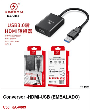 Conversor -HDMI-USB R$ 23,4 PCS/CX:100