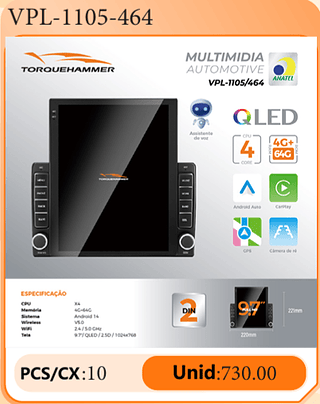 Multimidia Automotive PCS/CX:10 Unid:730.00