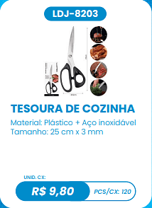 TESOURA DE COZINHA UNID. CX: R$ 9,80 PCS/CX: 120