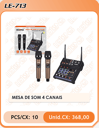 MESA DE SOM 4 CANAIS 10PÇ=368$