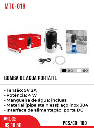 BOMBA DE ÁGUA PORTÁTIL 100pç=10,5$